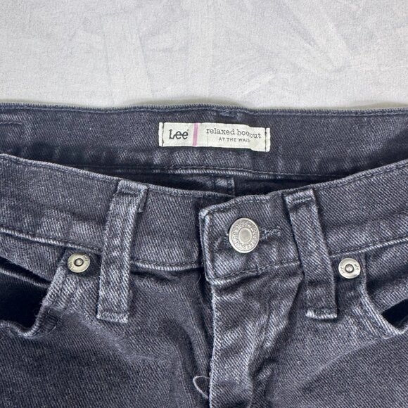 Lee Women's Bootcut Leg Jeans Black Denim Relaxed Fit Dark Wash Stretch 6 Medium - Picture 13 of 16